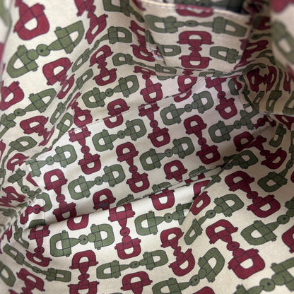 Gucci Tote Bag GG Canvas Mushroom Embroidery Mushroom Charm Shoulder A4 Horsebit