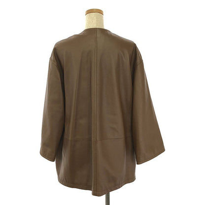 Celine Leather Biker Jacket Sheepskin Lamb Leather Triomphe Gold Button