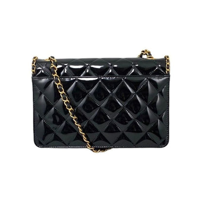 Chanel Shoulder Bag Heart Chain Ap4900 Matelasse Patent Enamel Coco Mark Black