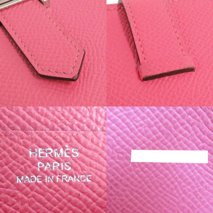 Hermes Bearn Soufflé Rose Azare Vaux-epson Silver-hardware D Engraved