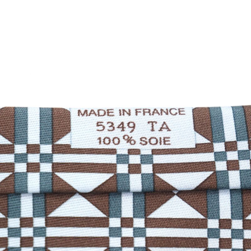 Hermes Cravate 100% Silk Art Deco Geometric Pattern Tie Multicolor With Box