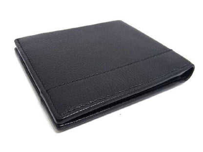 Bvlgari Leather Bifold Wallet Card Holder Men's Black Av8766