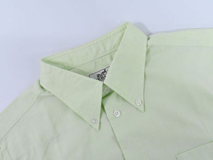 Authentic Hermes Cotton Shirt Short Sleeve Tops Lime Green Men's Clothing