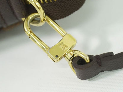 Authentic Louis Vuitton LV Trousse Makeup Damier Ebène Accessory Pouch Handbag