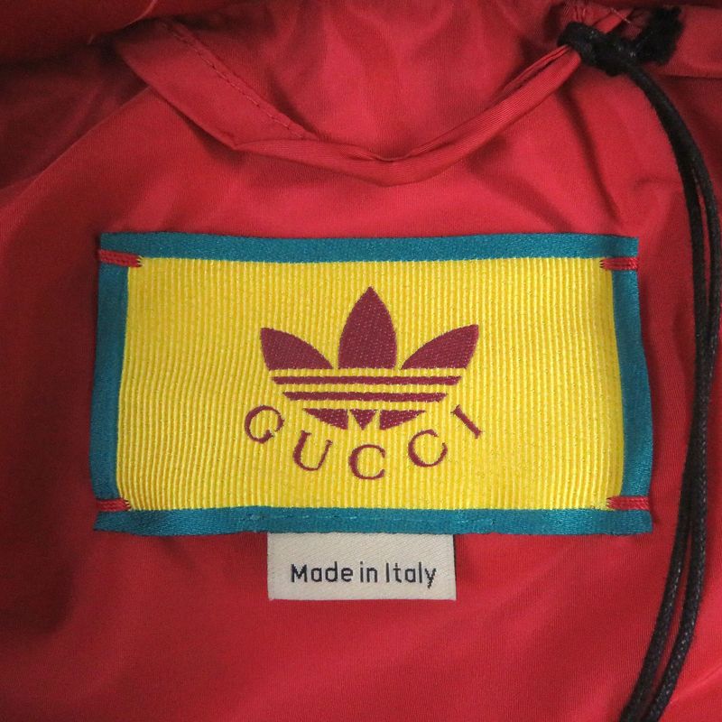 Gucci Adidas 22AW 691429 Half Zip Trefoil Logo Allover Hooded Anorak Hoodie