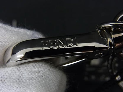 Fendi Key Holder Key Ring Bag Charm Women's Men's Silver Fr1695