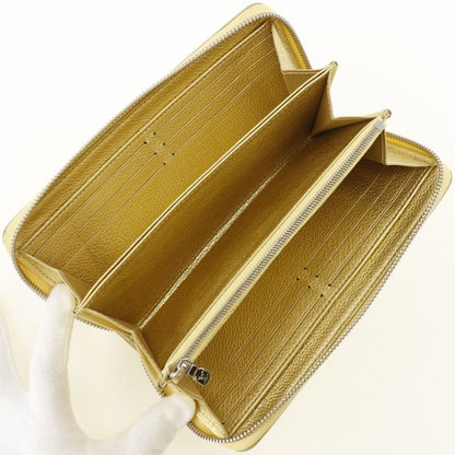 Louis Vuitton Zippy Lock Me Color M69058 Grain Calf Leather Gold Ub5109 Ladies