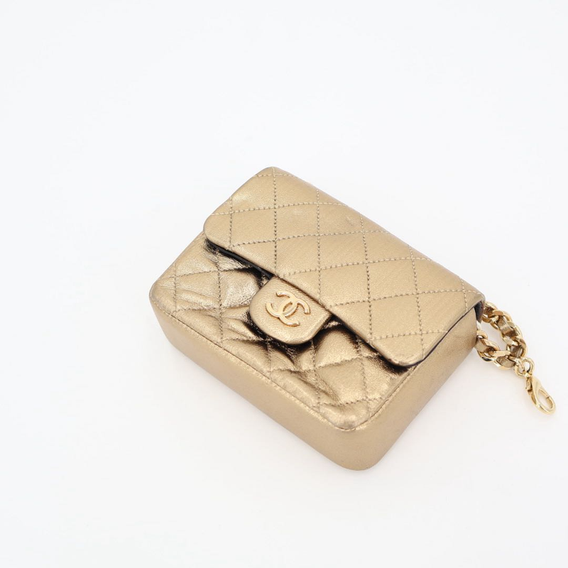 Chanel Vintage Mini Matelasse Chain Bagcharm Pouch Handbag