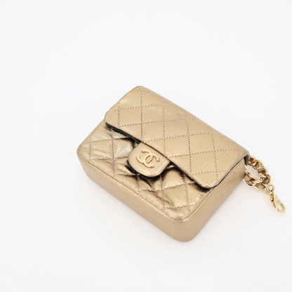 Chanel Vintage Mini Matelasse Chain Bagcharm Pouch Handbag
