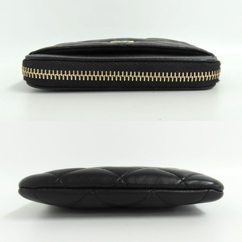 Chanel Classic Zip Coin Purse Ap2061 Black Lambskin Gdhardware
