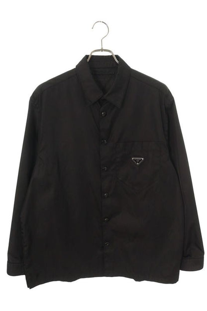Prada Sc514 Re-nylon Triangle Logo Plate Long Sleeve Shirt Men's L