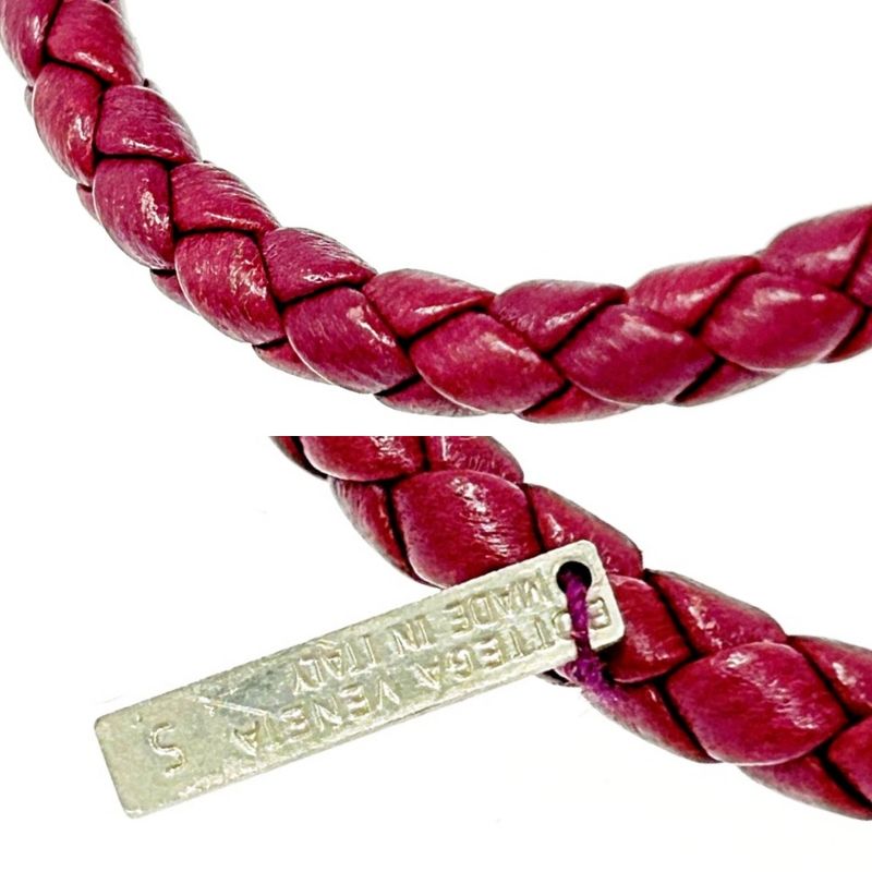 Bottega Veneta Leather Intrecciato Bracelet Purple 308309