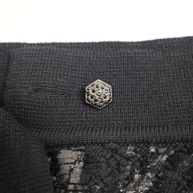 Chanel Wool Knit Skirt P42496k04282 Black 42