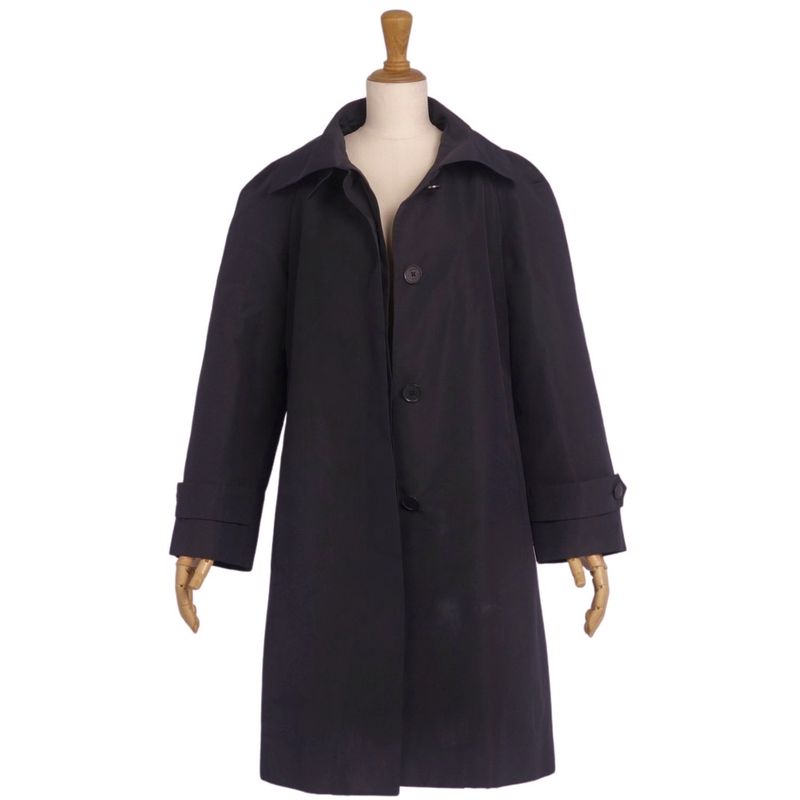 Vintage Hermes Coat Stainless Steel Collar Coat Balmacaan