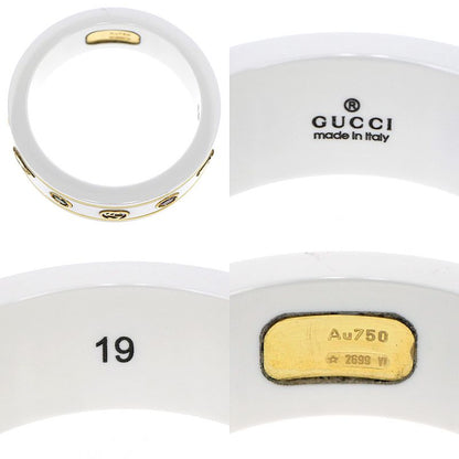 Gucci Icon Ring With Gemstone White Zirconia 750yg Gold No 18 Jewelry -