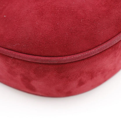 Chanel Coco Mark Chain Pochette Vintage Fringe Suede Red Ladies Shoulder Bag