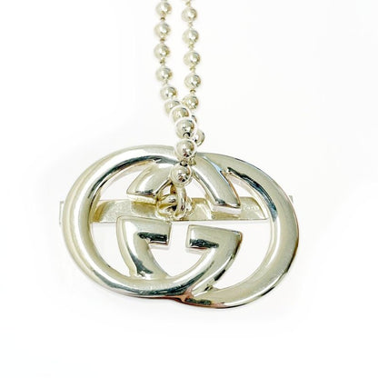 Gucci Silver Interlocking G Ball Chain Necklace 37.5g 925 Engraved 328078