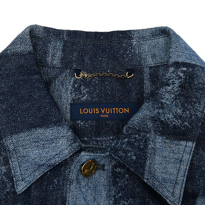 Louis Vuitton Short Sleeve Salt Print Denim Short Sleeve Shirt XL Indigo