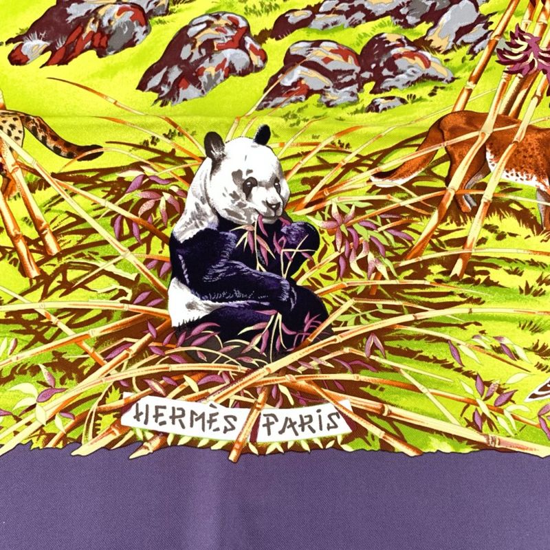 Hermes Carre 90 Silk Scarf Panda Sichuan