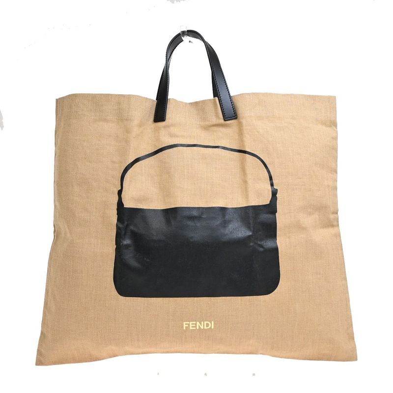 Fendi Tote Bag Logo Canvas Leather 68ka638
