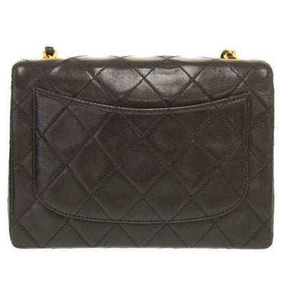 Chanel Mini Matelasse Lambskin Leather Black #4 Gold Chain Shoulder Bag Black