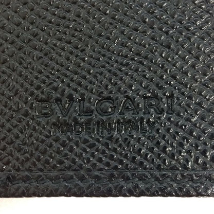 Bvlgari Logo Clip W Hook Long Wallet Long Leather 30416 Black NFC Tag
