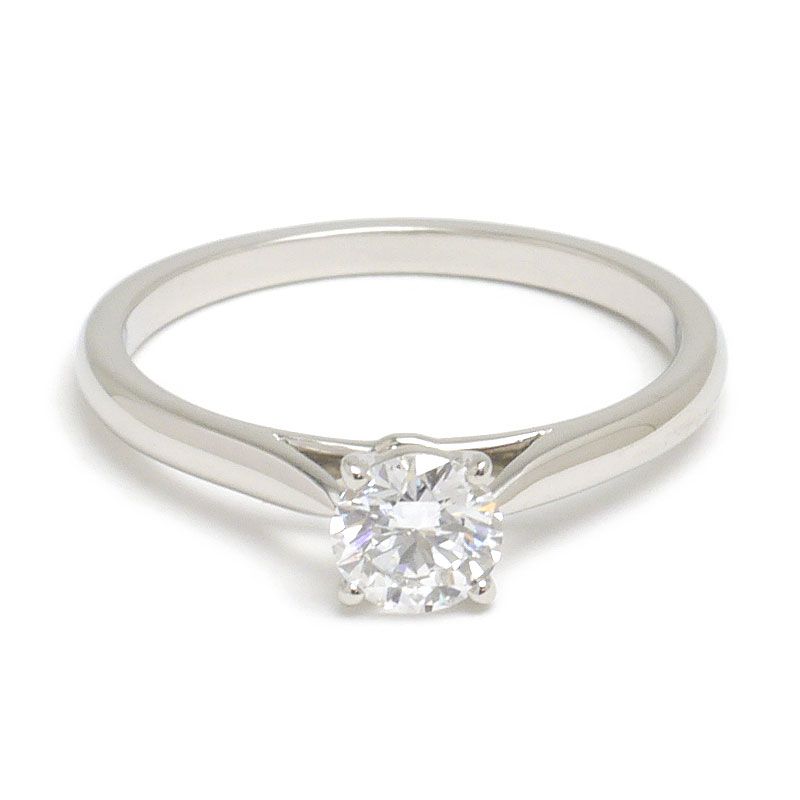 Cartier Solitaire Ring #48 Approx 8 Pt950 Diamond 0.35ct E-vs1-ex