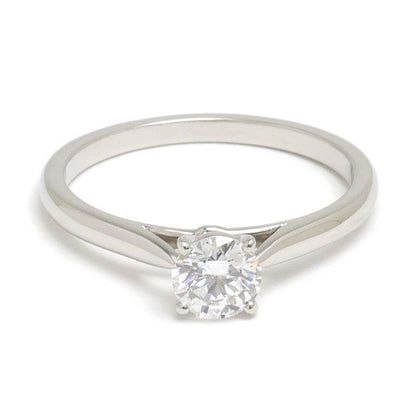 Cartier Solitaire Ring #48 Approx 8 Pt950 Diamond 0.35ct E-vs1-ex