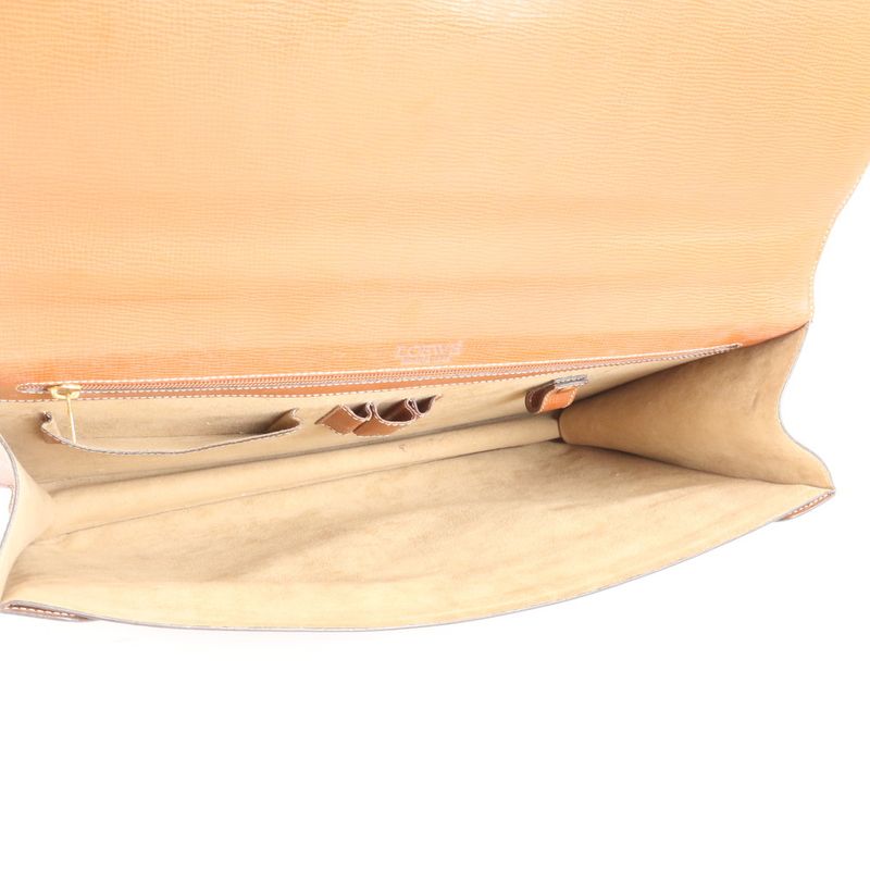 Loewe Anagram Leather Business Bag Document Bag Briefcase Tote Commuter Brown