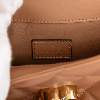 Gucci DECO Chain Shoulder Bag 741457 Beige Leather Women's Gucci