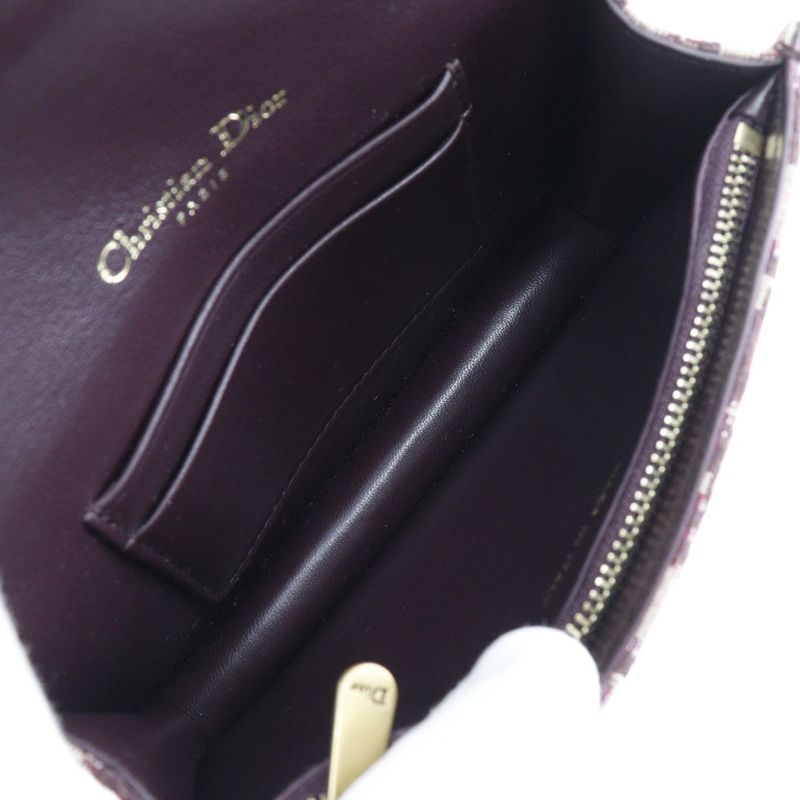 Dior Christian Dior Saddle Trotter 2WAY Clutch Canvas Bordeaux Women's Waist Bag
