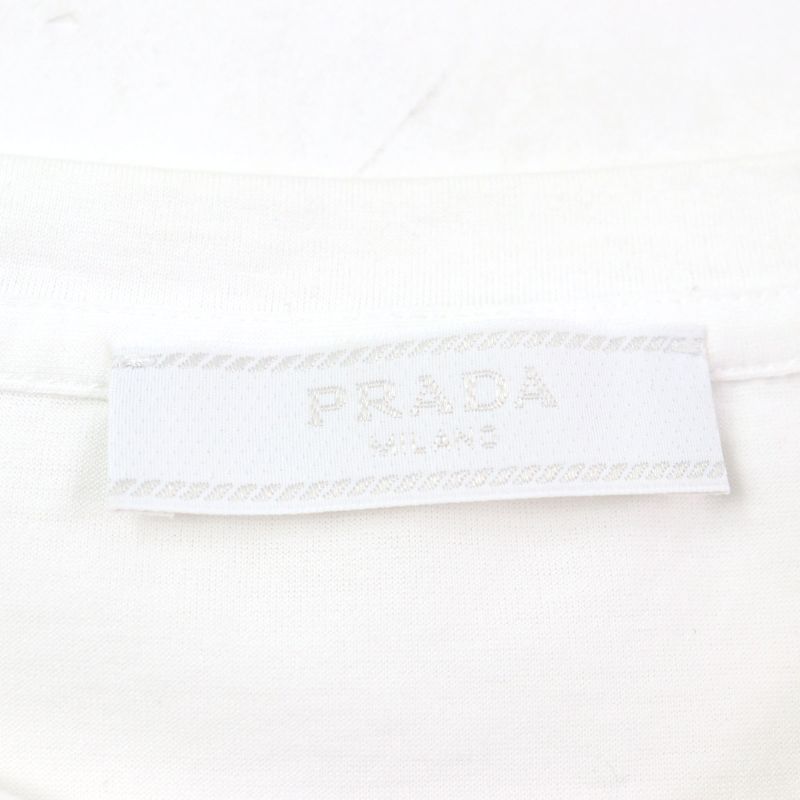 Prada 24SS Ujn884 Cotton 100% Logo Embroidery Crew Neck Short Sleeve T-shirt