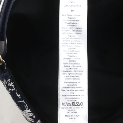  Christian DIOR 24tjv922x134 Toile Du Jouy D-player Hat White Navy 59 Made In