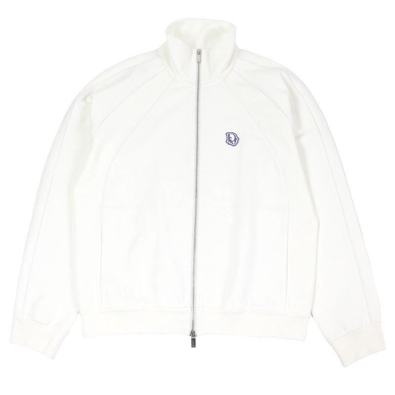 DIOR Homme 193j430a0631 Logo Patch Technical Cotton Jersey Track Jacket White