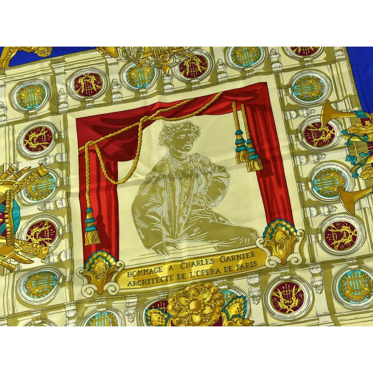 HERMES Silk Scarf 90 Hommage A Charles Garnier Architecte De L'Opera De Paris