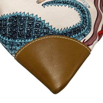 Hermes Shoulder Bag Silky City MM Light Pink X Gray X Multi Animal Print Silk