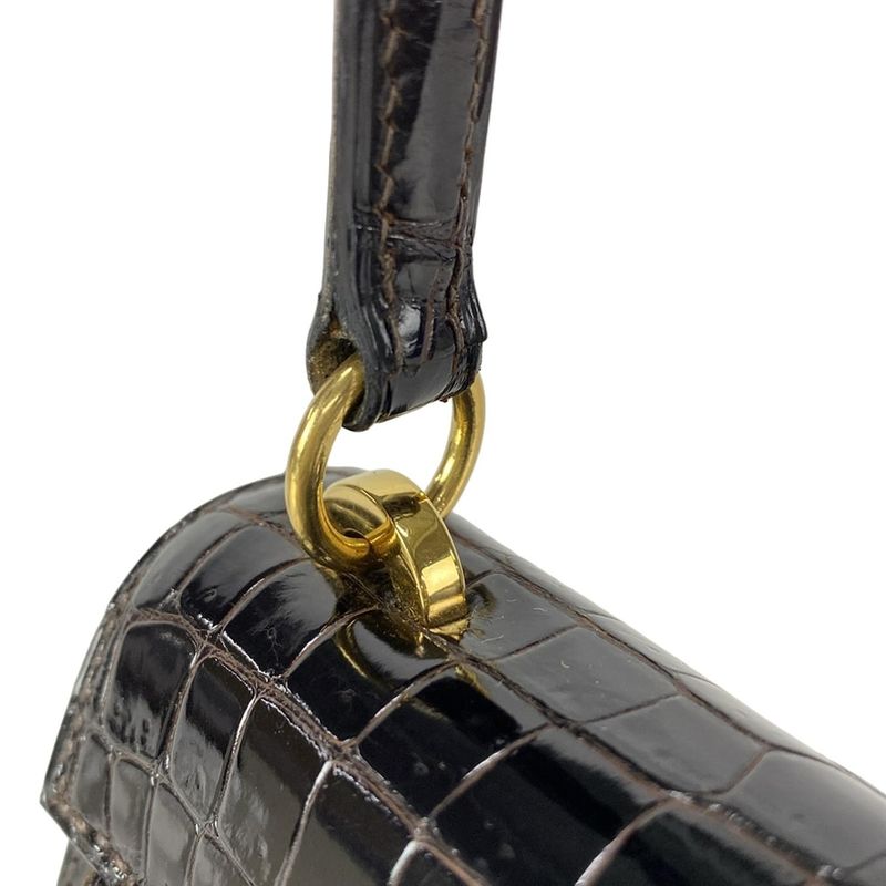 Hermes Shoulder Bag Mini Kelly Dark Brown Outer Stitching/gold Hardware