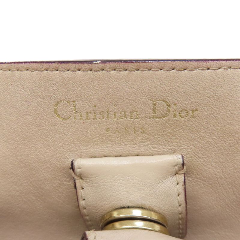 Christian DIOR Lady Dior 2WAY Handbag Calf Women Pink Leather Strap Crossbody