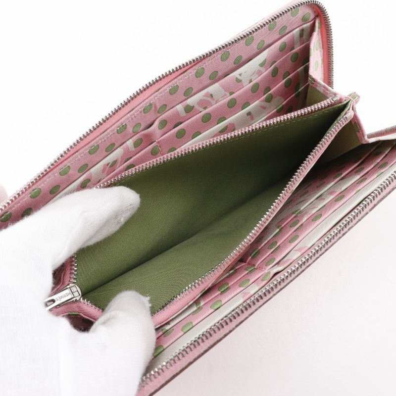 Hermes Azap Long Silk Inn Vaux Epson Rose Confetti Pink Y Ladies Long Wallet