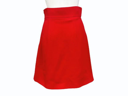 Miu Miu Bijou Pocket Flare Skirt Rayon Acetate Rhinestone Red 4 36 — view 4