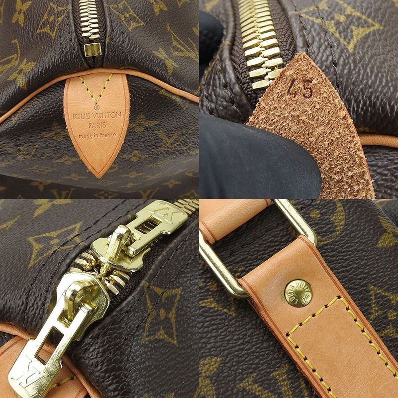 Louis Vuitton Boston Bag Keepall 45 M41428 Monogram Gold Hardware Men Travel