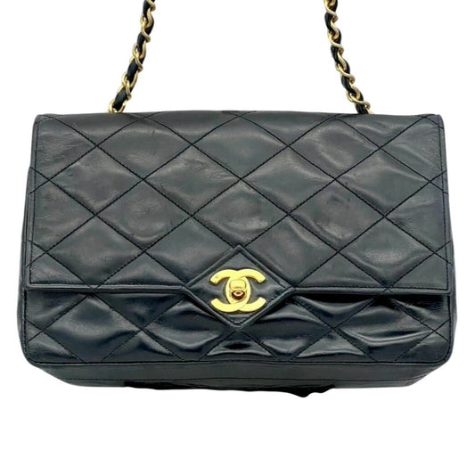 CHANEL Vintage Matelasse Lambskin Leather Quilted Shoulder Bag Chain