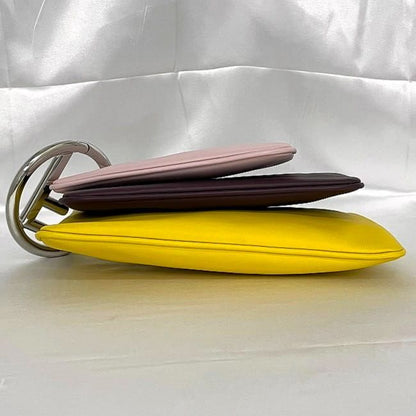 Fendi Clutch Bag Triplet Pouch Pink Bordeaux Yellow
