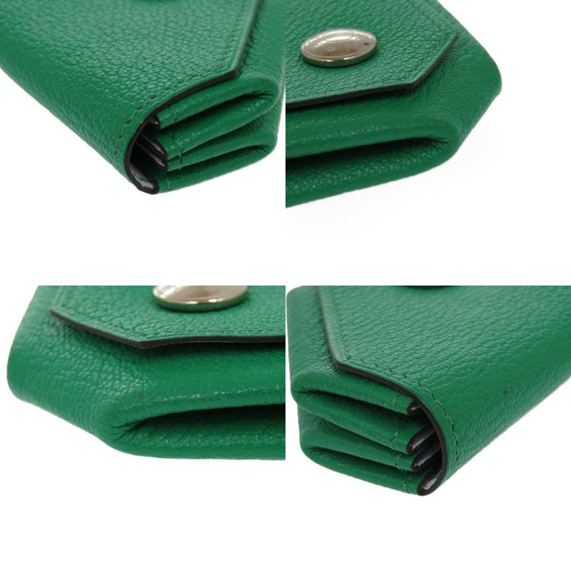 Hermes Le Van Cattle Chevre Mint Stamped Z 1921 Green Coin Case Hermes