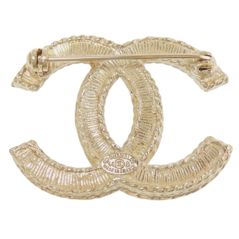 Chanel Coco Mark Faux Pearl Brooch Metal Ladies