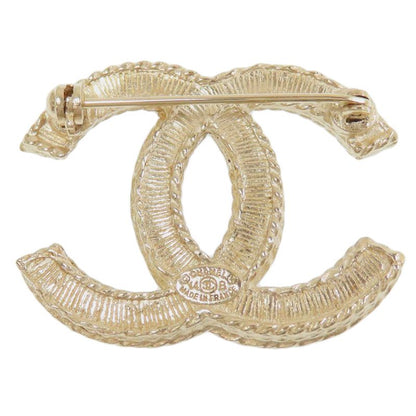 Chanel Coco Mark Faux Pearl Brooch Metal Ladies
