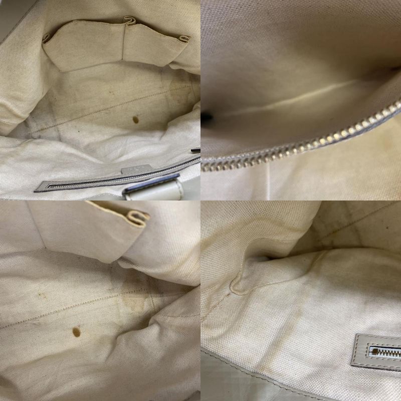 Gucci 257061 Tote Handbag GG Canvas Sherry Leather Beige Ladies Men Vintage