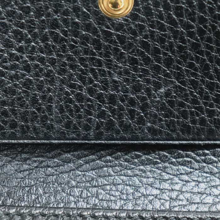 Gucci GG Marmont Compact Wallet Trifold Wallet Black 644407 Ladies Preowned