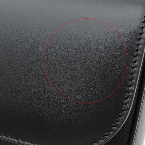 Gucci 2way Bag Double G Plate Leather Black Silver Hardware Black Shoulder