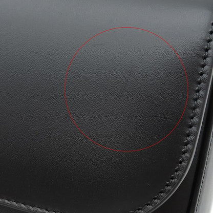 Gucci 2way Bag Double G Plate Leather Black Silver Hardware Black Shoulder